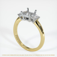 14K White & Yellow Three Stone Ring Setting Image