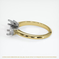 18K White & Yellow Three Stone Ring Setting Image