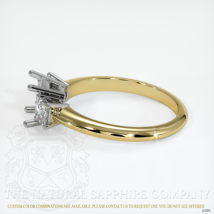 18K White & Yellow Three Stone Ring Setting