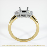 18K White & Yellow Three Stone Ring Setting Image
