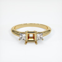 10K Yellow Gold Three Stone Ring Setting Image