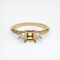14K Yellow Gold Three Stone Ring Setting Image