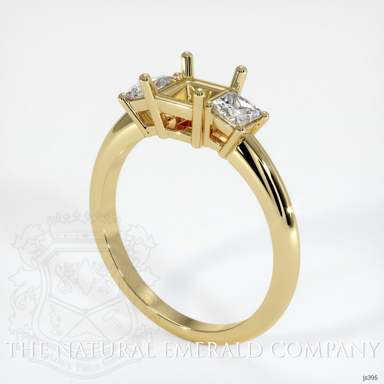 18K Yellow Gold Three Stone Ring Setting