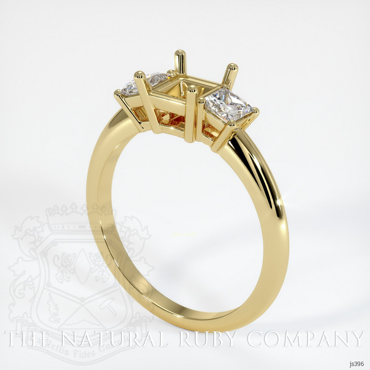 18K Yellow Gold Three Stone Ring Setting
