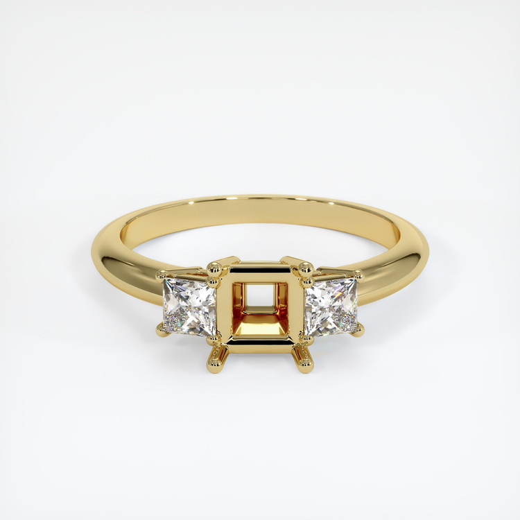 18K Yellow Gold Three Stone Ring Setting