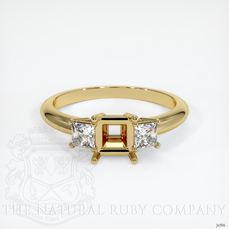 18K Yellow Gold Three Stone Ring Setting
