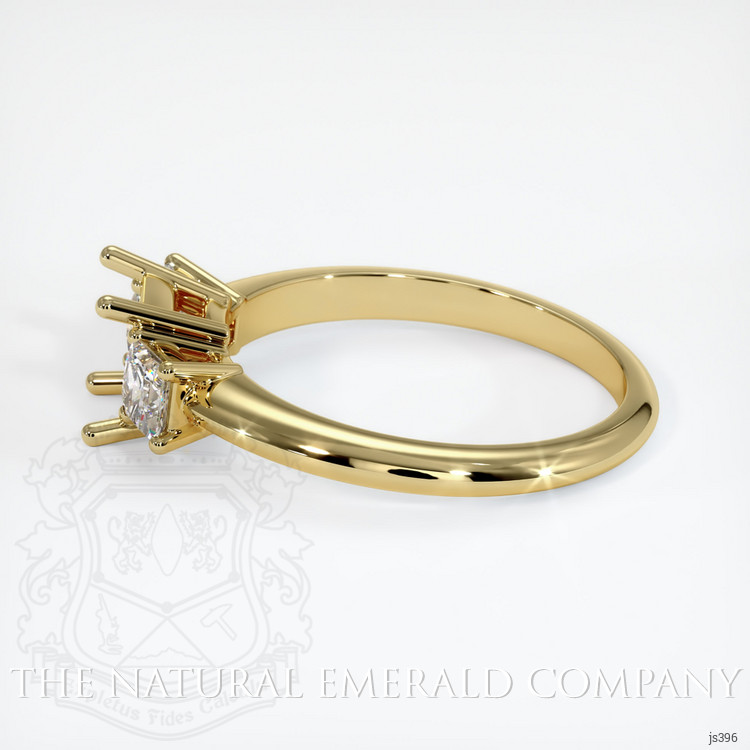 18K Yellow Gold Three Stone Ring Setting
