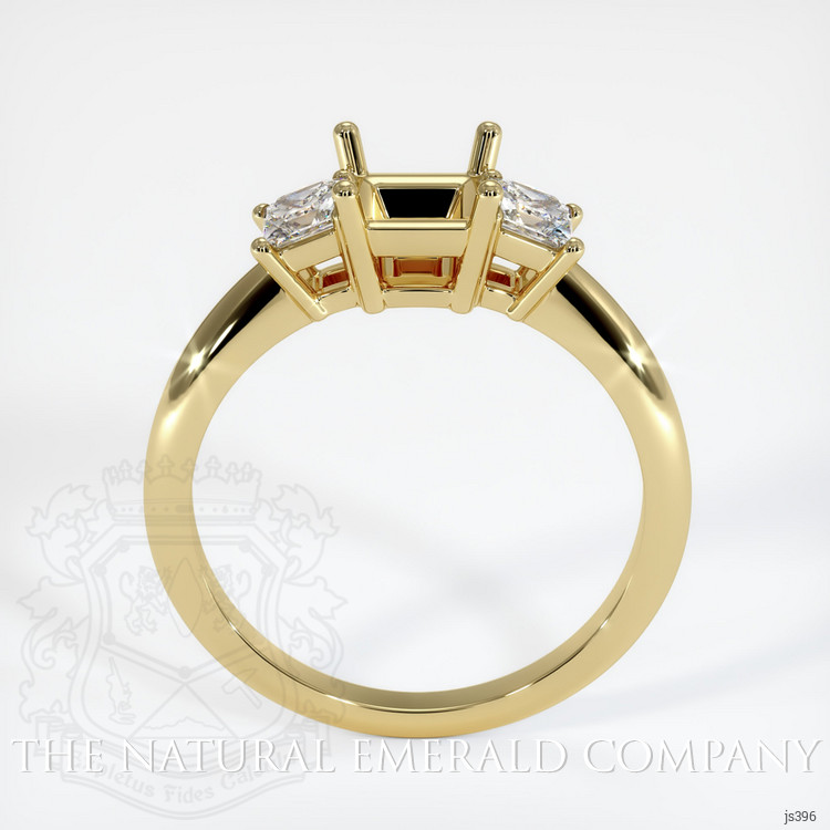 18K Yellow Gold Three Stone Ring Setting
