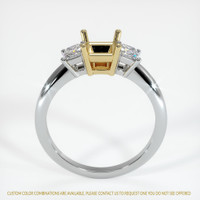 14K Yellow & White Three Stone Ring Setting Image