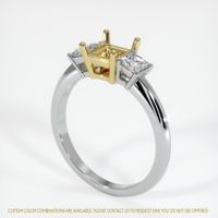18K Yellow & White Three Stone Ring Setting Video
