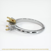 18K Yellow & White Three Stone Ring Setting Image