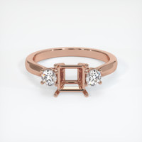 14K Rose Gold Three Stone Ring Setting Image