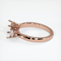 14K Rose Gold Three Stone Ring Setting Image
