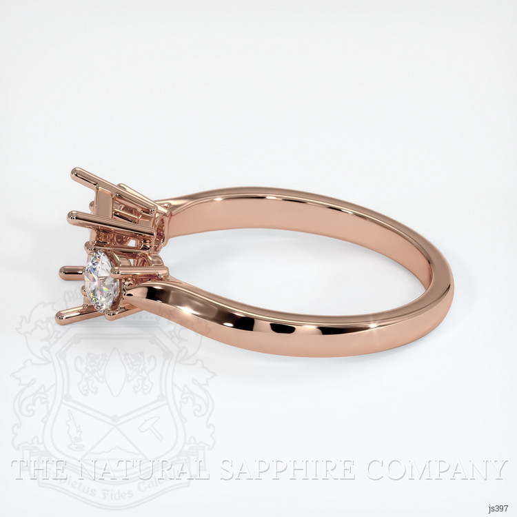 14K Rose Gold Three Stone Ring Setting