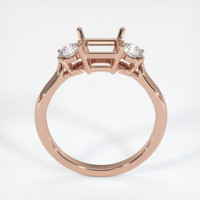 14K Rose Gold Three Stone Ring Setting Image