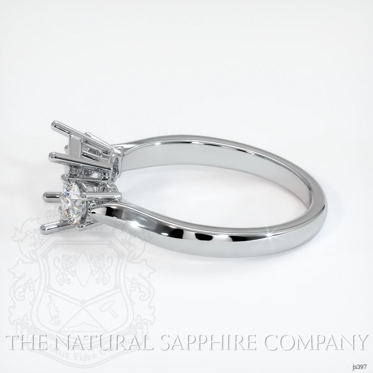 14K White Gold Three Stone Ring Setting