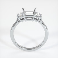 14K White Gold Three Stone Ring Setting Image