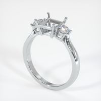 Three Stone Ruby Ring 3.36 Ct., 18K White Gold Combination Setting