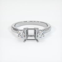 18K White Gold Three Stone Ring Setting Image