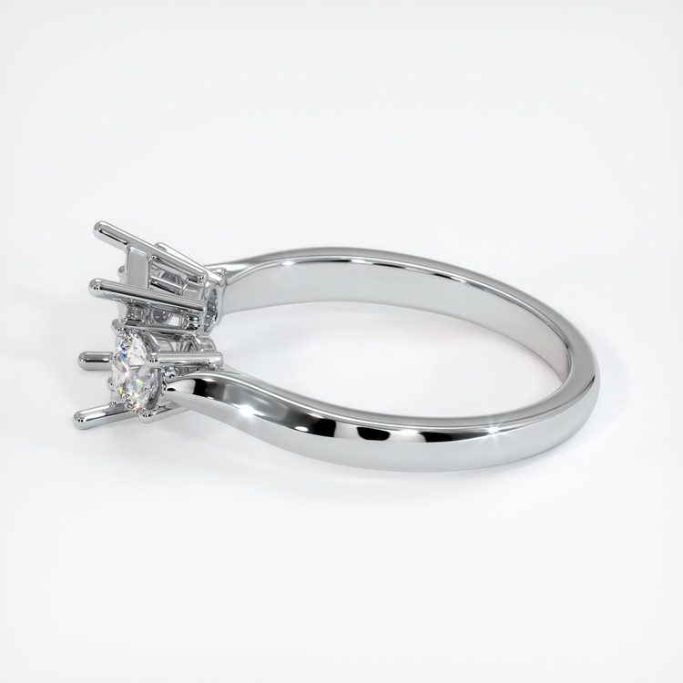 18K White Gold Three Stone Ring Setting