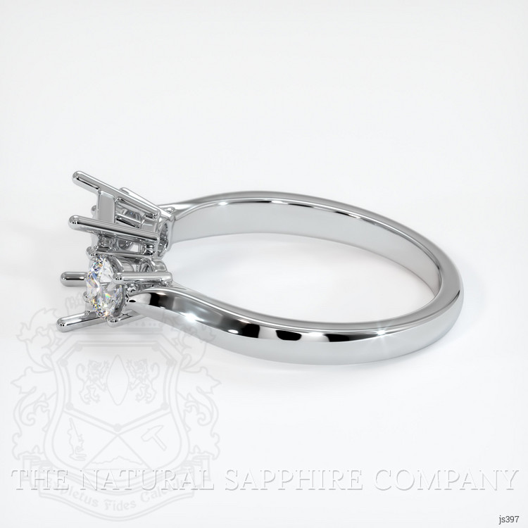 18K White Gold Three Stone Ring Setting