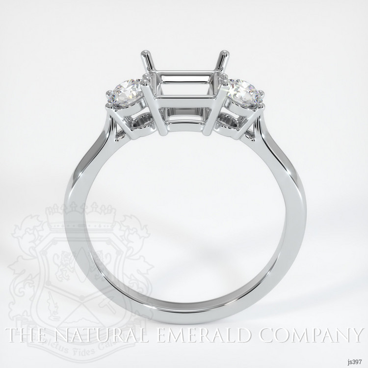 18K White Gold Three Stone Ring Setting