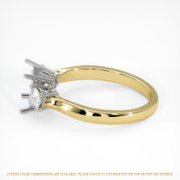 14K White & Yellow Three Stone Ring Setting Image