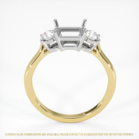 14K White & Yellow Three Stone Ring Setting Image