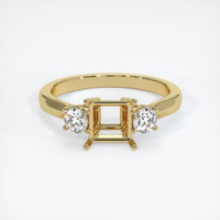 10K Yellow Gold Three Stone Ring Setting Image