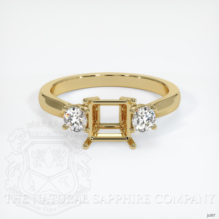10K Yellow Gold Three Stone Ring Setting