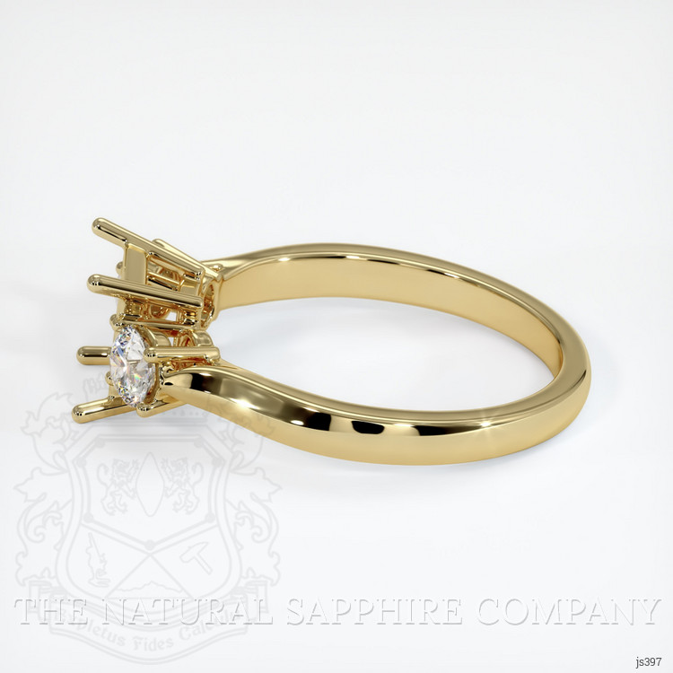 10K Yellow Gold Three Stone Ring Setting