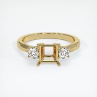 14K Yellow Gold Three Stone Ring Setting Image