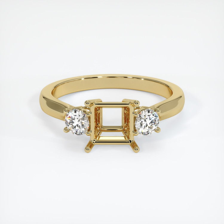 14K Yellow Gold Three Stone Ring Setting