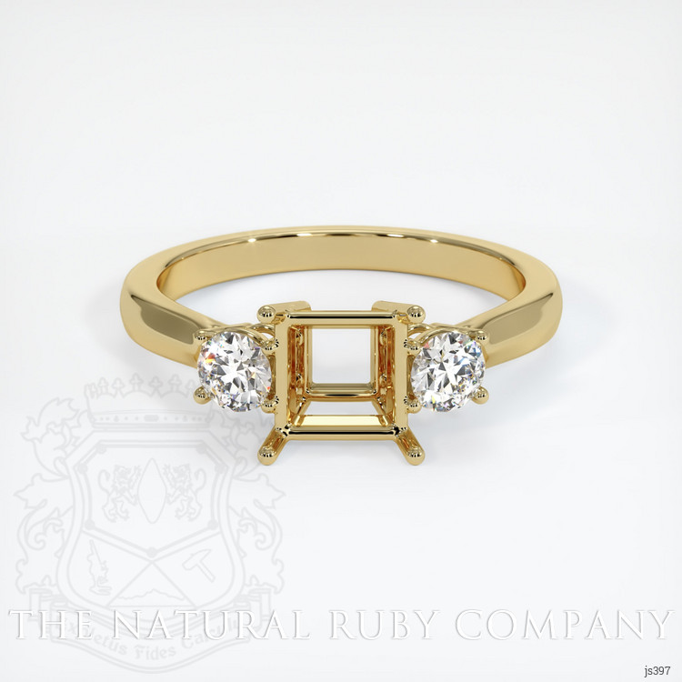 14K Yellow Gold Three Stone Ring Setting