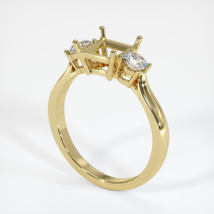 18K Yellow Gold Three Stone Ring Setting