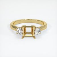 18K Yellow Gold Three Stone Ring Setting Image