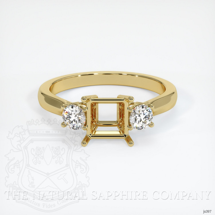 18K Yellow Gold Three Stone Ring Setting