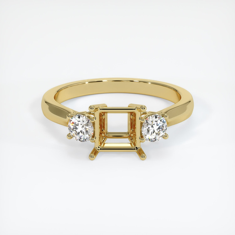 18K Yellow Gold Three Stone Ring Setting