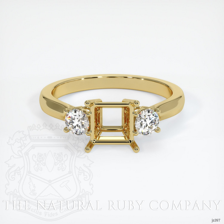 18K Yellow Gold Three Stone Ring Setting