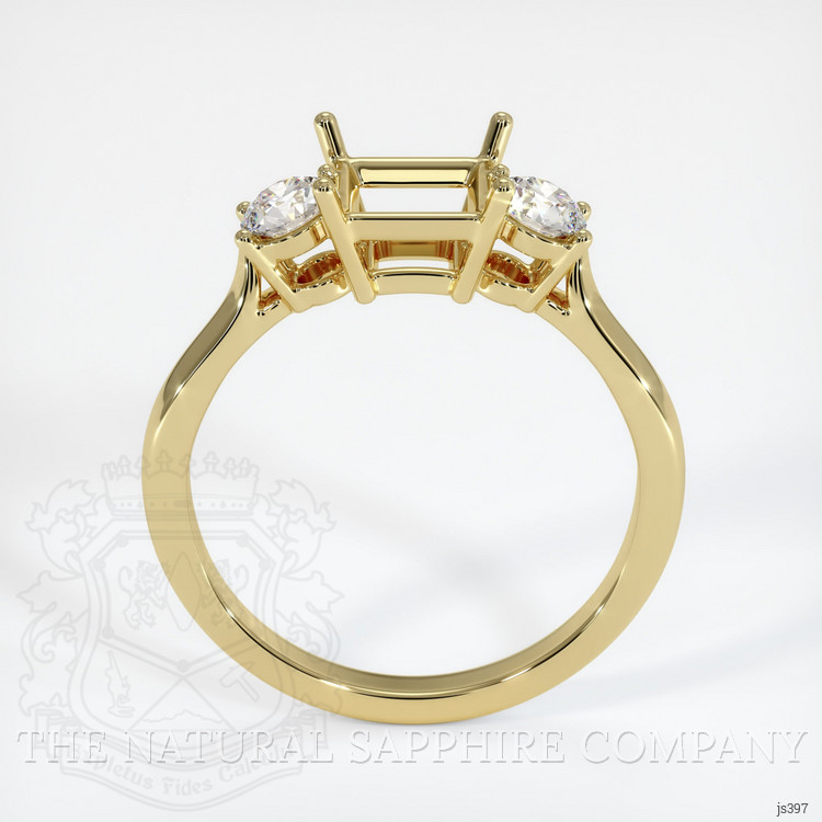 18K Yellow Gold Three Stone Ring Setting
