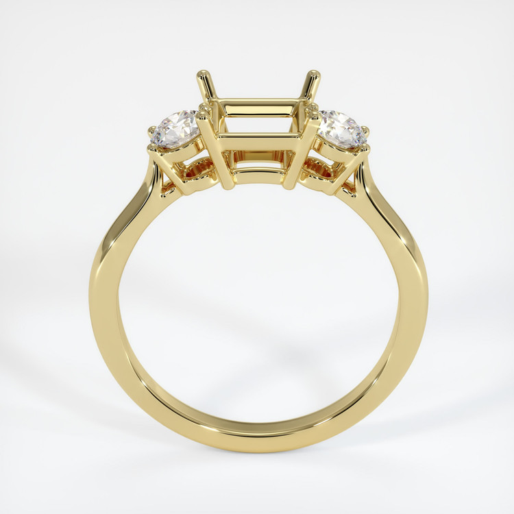 18K Yellow Gold Three Stone Ring Setting