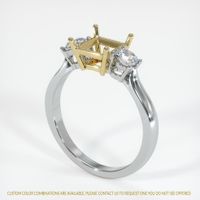 14K Yellow & White Three Stone Ring Setting Video