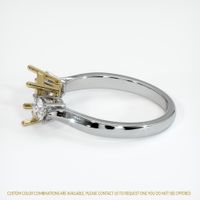 14K Yellow & White Three Stone Ring Setting Image