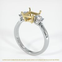 18K Yellow & White Three Stone Ring Setting Video