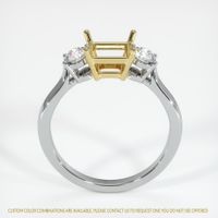 18K Yellow & White Three Stone Ring Setting Image