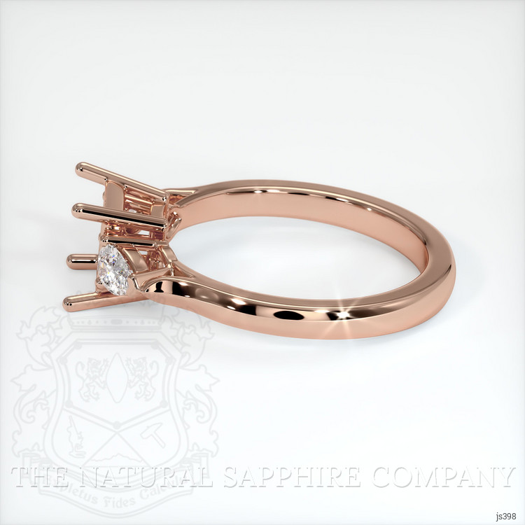 14K Rose Gold Three Stone Ring Setting