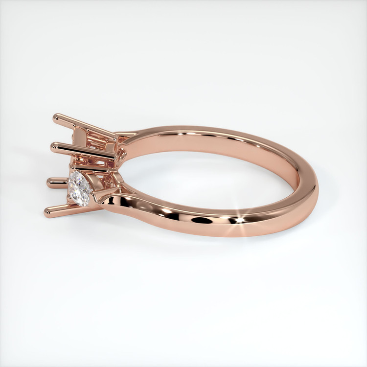 14K Rose Gold Three Stone Ring Setting