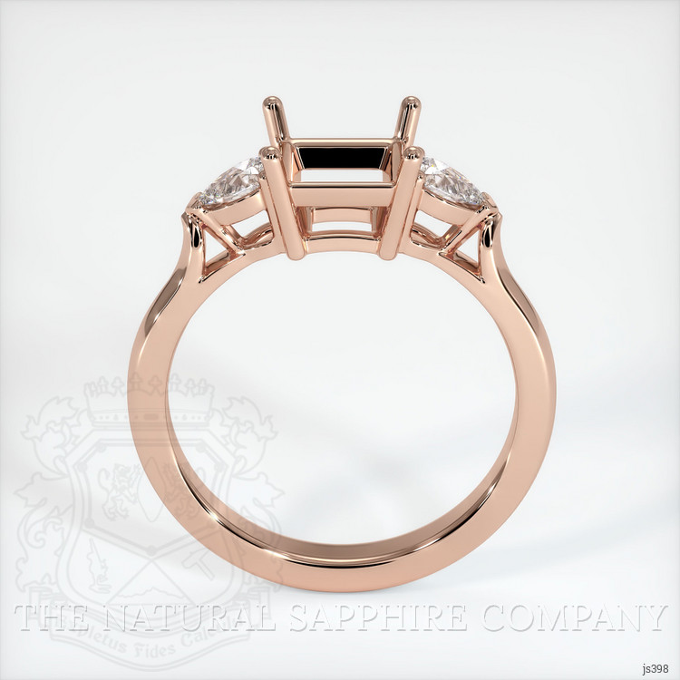 14K Rose Gold Three Stone Ring Setting