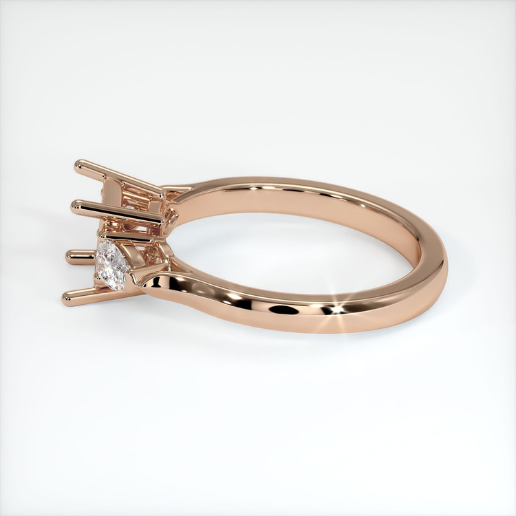 18K Rose Gold Three Stone Ring Setting