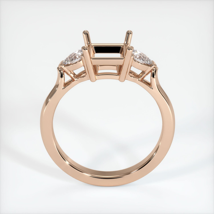 18K Rose Gold Three Stone Ring Setting